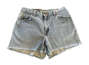 VTG Levi’s 941 Orange Tab High Waisted Denim Shorts Sz 8 Reg Fit Cut Offs thumbnail 1