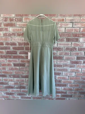 JJ’s House Chiffon Midi Dress NEW Women’s Small Sage Green Romantic Wedding thumbnail 5