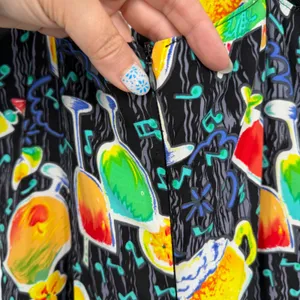 Vintage Big Hed Designs Sundress Women Small Black Cocktail Music Rayon 90's Y2K thumbnail 5