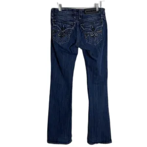 Rock‎ Revival Sara Boot Jeans Womens 29 Blue Dark Wash Embellished Bootcut Flap thumbnail 9
