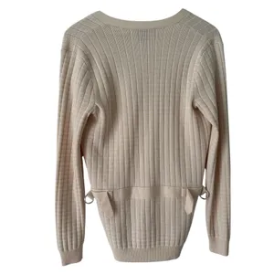 Ralph Lauren X Wimbledon Cream Ribbed Knit Button Crest Cardigan Sweater Medium thumbnail 2
