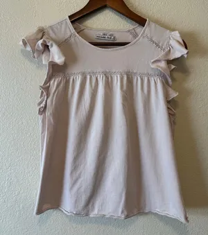 Abercrombie & Fitch Ruffle Babydoll Top Blush Pink Size S thumbnail 1