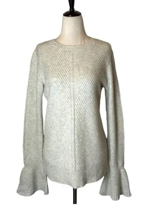 Club Monaco Sweater‎ Women Small Gray Wool Cashmere Blend Bell Sleeve Andreah thumbnail 1