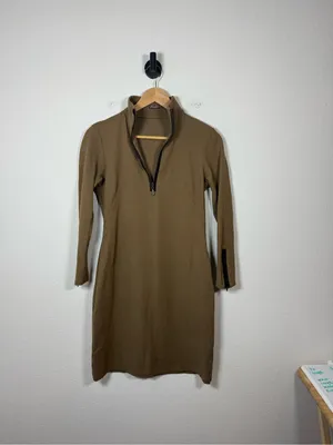 J. McLaughlin Bedford Ponte Quarter Zip Sheath Dress Brown Size S thumbnail 2