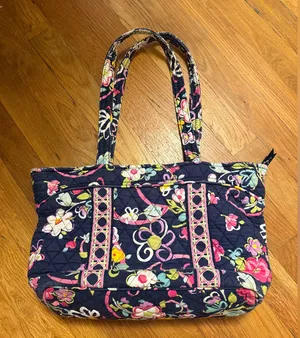 Vera Bradley Ribbons Pattern RETIRED  Mandy Tote/Purse thumbnail 1