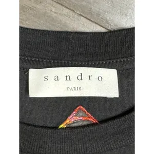 Sandro Zoelie Embroidered Slogan T-Shirt Don't‎ Be Late For Love Embroidered thumbnail 7