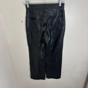Abercrombie & Fitch 90s Relaxed Vegan Leather Ultra High Rise Pants Black 25 0S thumbnail 13