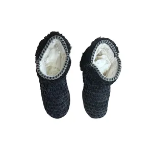 Muk Luks Cozy Black Knit Faux Fur Lined Slipper Booties Womens Size 8 thumbnail 10