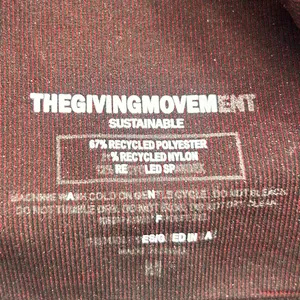 The Giving Movement Dark Burgundy & Black Sports Bra‎ Size Medium thumbnail 3