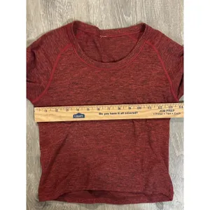 Lululemon Swiftly‎ Tech 2.0 Cropped Long Sleeve Shirt Heathered Red Women's 6 thumbnail 4