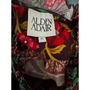 Alden Adair Oliver Top Medieval Floral Ruffle Neck Puff Sleeve Blouse XS thumbnail 5