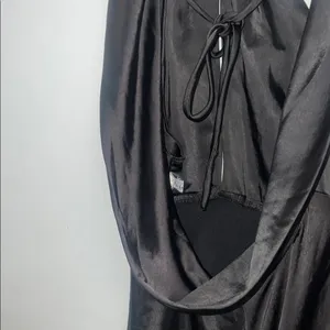 Flawed*** Small Black Satin Halter Neck Midi Dress thumbnail 12