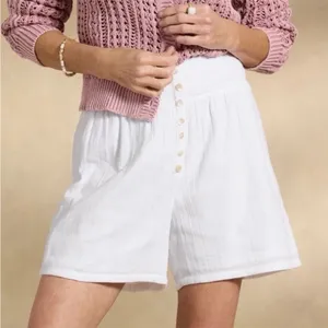 NEW Sundance Women's ZOLA Pull On Shorts White Cotton Gauze XS Beach Vacation thumbnail 2