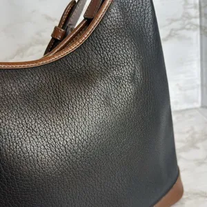 Vtg Dooney and Bourke Large Hobo‎ Black Leather Bag shoulder Purse thumbnail 8