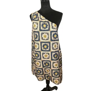 NWT Seven Wonders Rowena One‎ Shoulder Mini Dress XL Celestial Sun Patchwork thumbnail 2