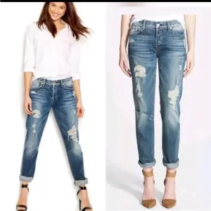 Seven For All Mankind Josefina Distressed Boyfriend Jeans Size 29 thumbnail 2