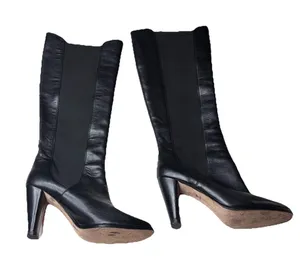 Danblack Knee High Black Riding Pull On Boot Heeled Boots Size 9.5 thumbnail 1
