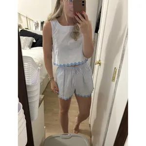 Japna Striped Scallop Hem Short Tank Top Set Size Small NWT Coastal Beach Preppy thumbnail 3