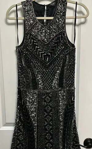Parker Black Sleeveless Halter Sheath Dress Prom ready‎ thumbnail 1