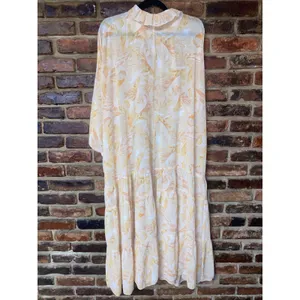 Dress Forum Beige Tan Floral Long Sleeve Tiered Maxi Dress Women's Size Small thumbnail 7