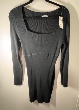 Hollister Long Sleeve Dress Black thumbnail 1