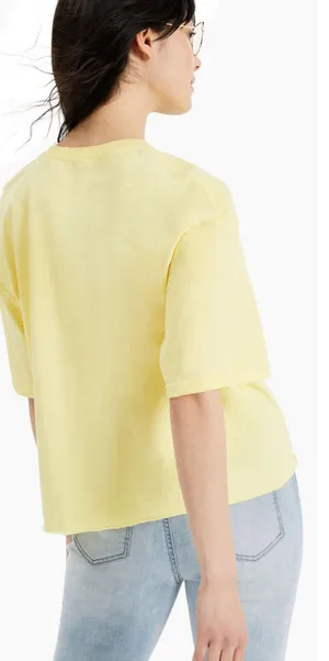 Junk Food The Beatles Cropped Graphic Tee in Yellow Size Large thumbnail 2