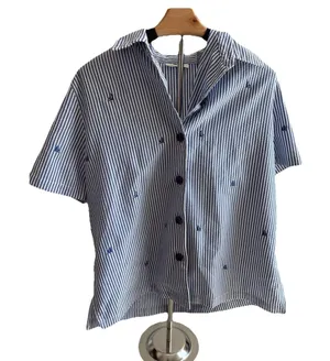 Women's Draper’s & Damon’s‎ Blue & White Striped Button Down - Nautical thumbnail 1