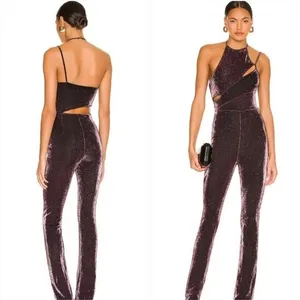 Superdown Tia Cut Out Jumpsuit in Wine Small thumbnail 2
