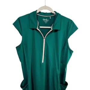 Walter Hagen P11 Golf Dress XXL NWT Forest Green Zip Polo Sporty Preppy Athletic thumbnail 4