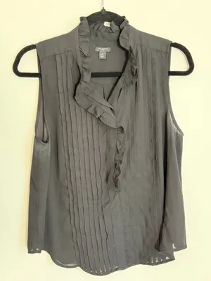 Ann Taylor Black sleeveless Blouse size MP thumbnail 1