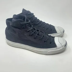 Converse Jack Purcell Canvas High Top Sneakers‎ Black White Size 10.5 thumbnail 5