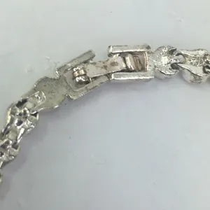 Cubic zirconia tennis bracelet silver tone 7.25” long thumbnail 4