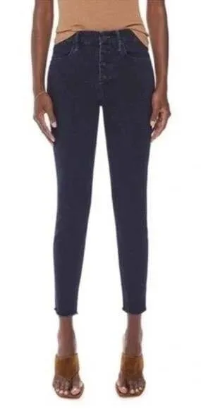 Mother The Pixie Ankle Fray Jeans Holding Hands Dark Wash Button Fly Size 27 thumbnail 1