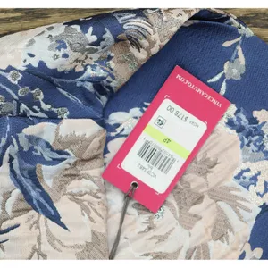 NWT Vince Camuto Womens Petite Jacquard Fit & Flare Dress Blue Floral 4P thumbnail 7