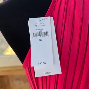 Banana Republic Women's Red Pleated Peplum Waist Top Size XS. NEW! thumbnail 7