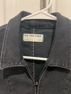 Free People Black Denim Jumpsuit thumbnail 4