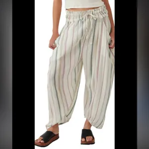 Lust Over Yarn Dyed Pants free people sundrenched stripe casual barrel fall $108 thumbnail 3