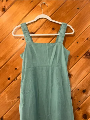 Pact linen organic cotton blend canopy tank maxi dress in blue spruce thumbnail 4