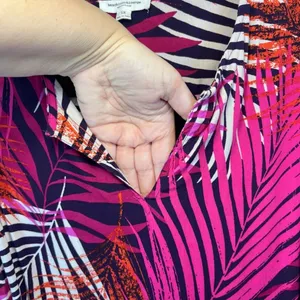 BeachLunchLounge Kayla Shift Dress Pink Purple Tropical Vacation Summer Flowy 1X thumbnail 4