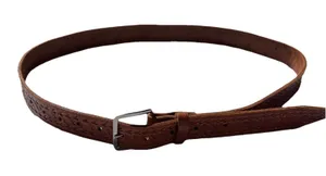 Vintage Hand‎ tooled Braided Leather Belt Embossed Eagle Design Brown Large thumbnail 1