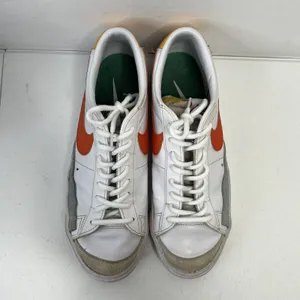 Nike Size 10 Blazer‎ Sneakers 77 Low White Orange Leather Retro 2021 DC4769-105 thumbnail 6