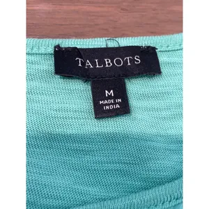 Talbots Cotton Embroidered Boho Dress Size M Light Soft Green thumbnail 5