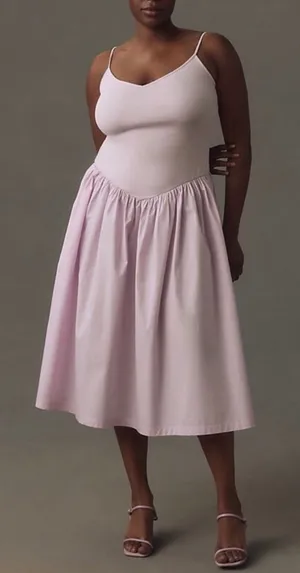 Maeve Anthropologie Sleeveless RibbedPoplin Twofer Midi Dress thumbnail 1