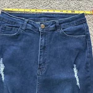 K.I.M by Kimberly Dark Blue Distressed Flare Jeans thumbnail 3