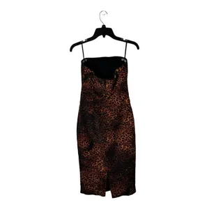 Black‎ Halo Jackie Dress Women 0 Brown Black Leopard Print Strapless Sheath thumbnail 4