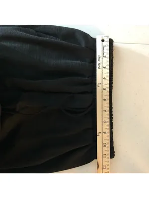 Zara Basic Womens Cropped Pants Black Adjustable Drawstring Waist Slash Pocket S thumbnail 4