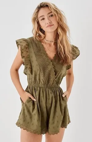 American Eagle Garden Party Wrap Romper thumbnail 1