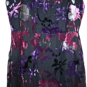 Taylor Womens 8 Black Floral Velvet Fully Lined Midi Dress NEW thumbnail 6