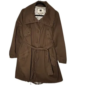 Anthropologie M Jacket Anorak Trench Coat Field Jacket Cargo Brown Mid Length thumbnail 2