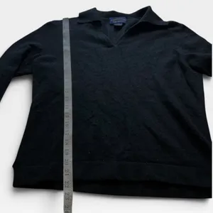 Charter Club Black 100% Cashmere 2-Ply Polo V-Neck Sweater Womens Medium thumbnail 5